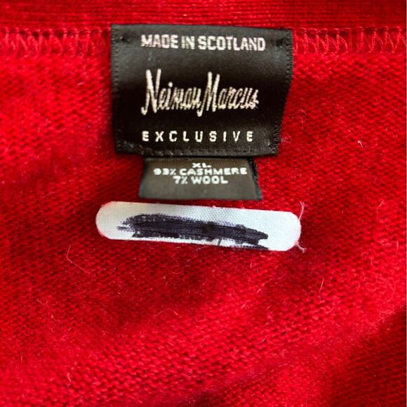 Neiman Marcus Cashmere Red Cardigan Sweater XL - Picture 4 of 6